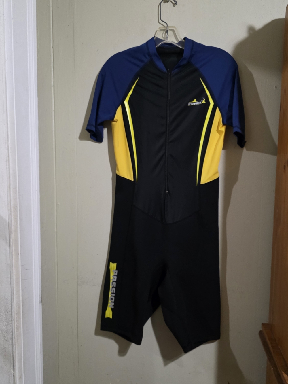 Apex Performance Men's Blue/Yellow Short Sleeve Tri Suit Used Size L